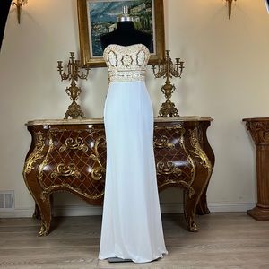 Meier Collection formal stretchy rhinestone evening prom dress